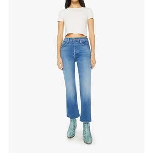 NEW MOTHER tripper ankle flare jeans in work hard play hard